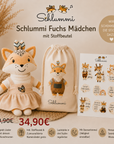 Schlummi Spieluhr Mädchen mit zwei Namensliedern, Stoffbeutel und Affirmationsstickern - ganz persönliche Lieder nur für dein Kind