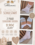 2 Paar Schulkind Socken, Socken zur Einschulung